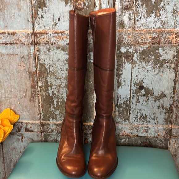 J.Crew Beckett Extended Calf Chocolate Brown Leather Knee-High Boots size 8 - Picture 2 of 15
